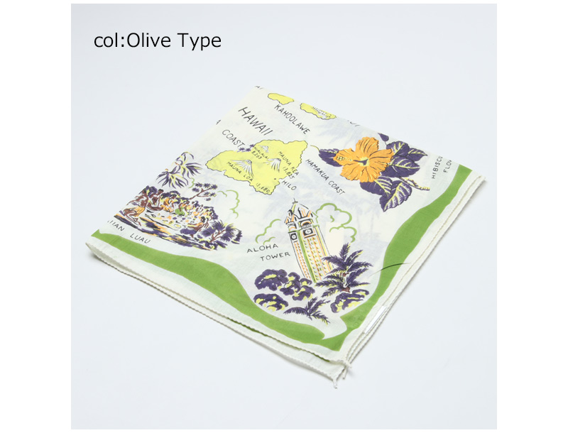 BINDU(ӥɥ) Bandana Hawaii - Olive Type