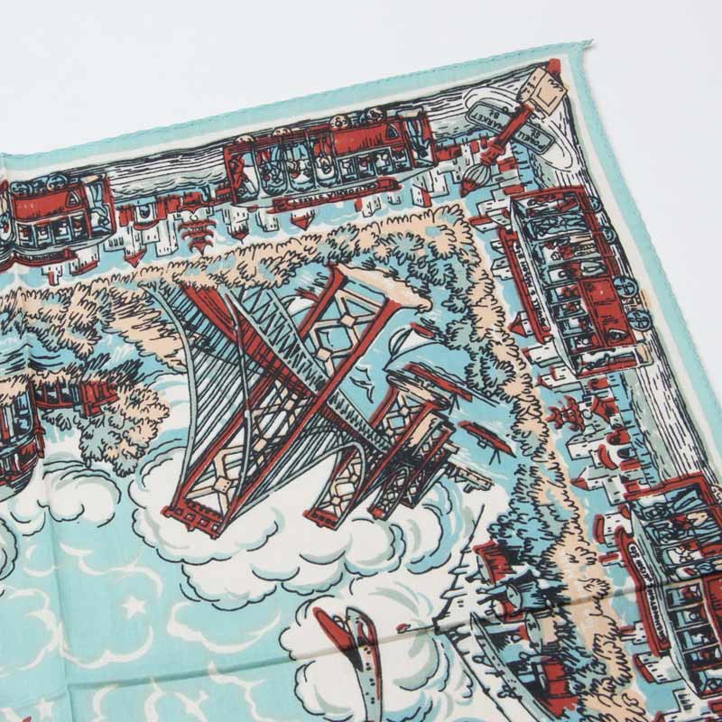 BINDU(�ӥ�ɥ���) Bandana San Francisco Map - Saxe Blue Type