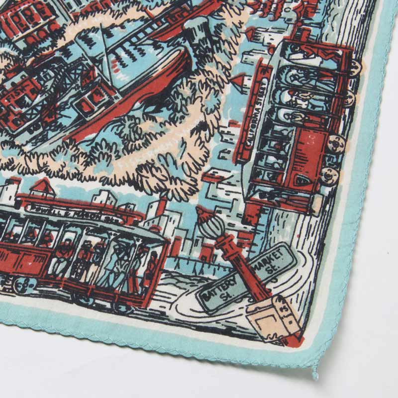 BINDU(�ӥ�ɥ���) Bandana San Francisco Map - Saxe Blue Type