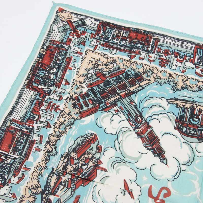 BINDU(�ӥ�ɥ���) Bandana San Francisco Map - Saxe Blue Type