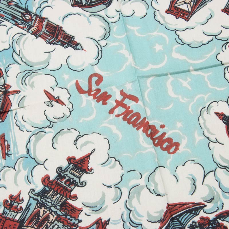 BINDU(�ӥ�ɥ���) Bandana San Francisco Map - Saxe Blue Type
