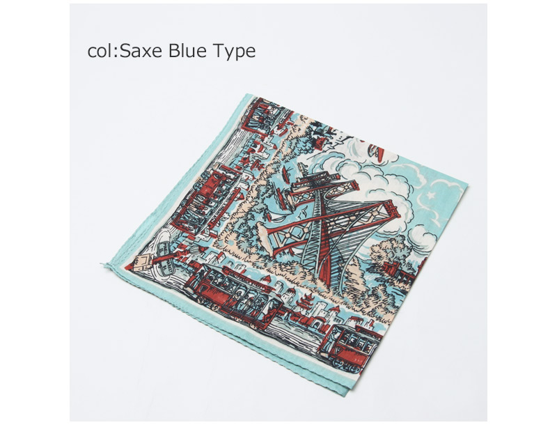 BINDU(�ӥ�ɥ���) Bandana San Francisco Map - Saxe Blue Type