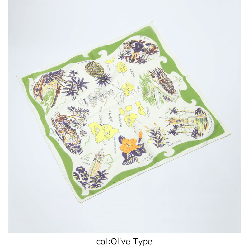 BINDU(�ӥ�ɥ���) Bandana Hawaii - Olive Type