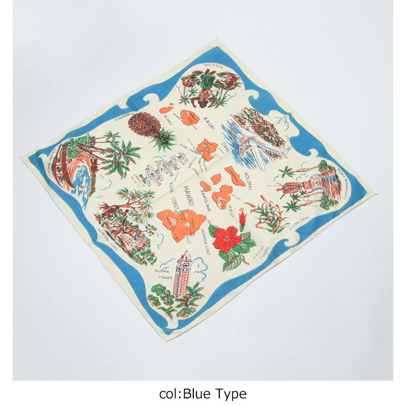 BINDU(�ӥ�ɥ���) Bandana Hawaii - Blue Type