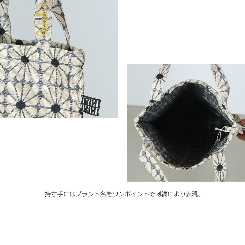 BINDU(�ӥ�ɥ���) Cup Flower Jacquard Reverse Tote