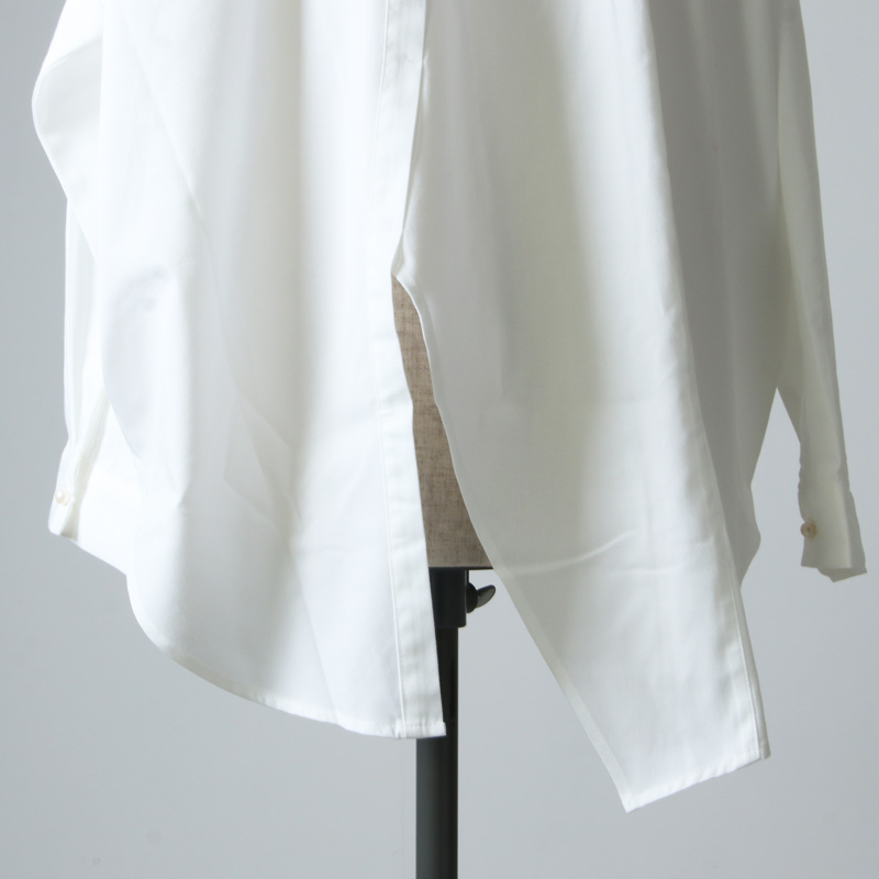 blanc basque (ブランバスク) アシンメトリー配色テープパールボタンシャツ