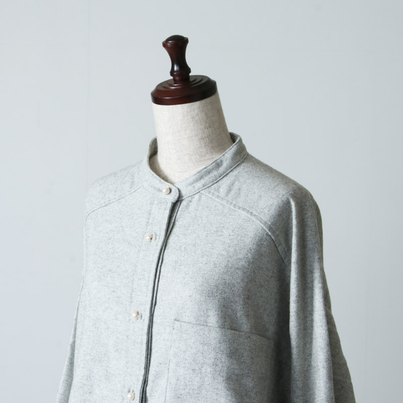 blanc basque (ブランバスク) エステルフラノパールボタンシャツ