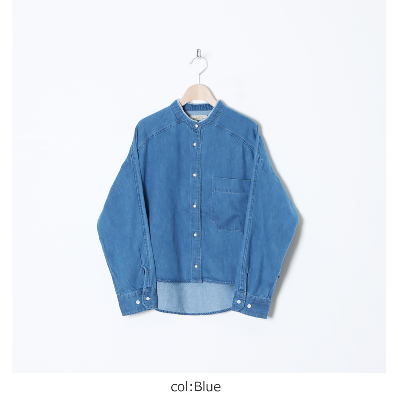 blanc basque (ブランバスク) ダンガリーデニム パールボタンシャツ