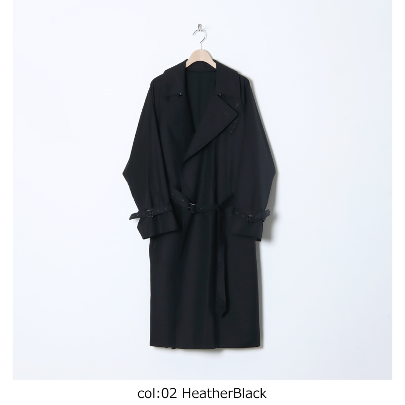 blurhms (ブラームス) Gabardine Double Belt Trench Coat ...