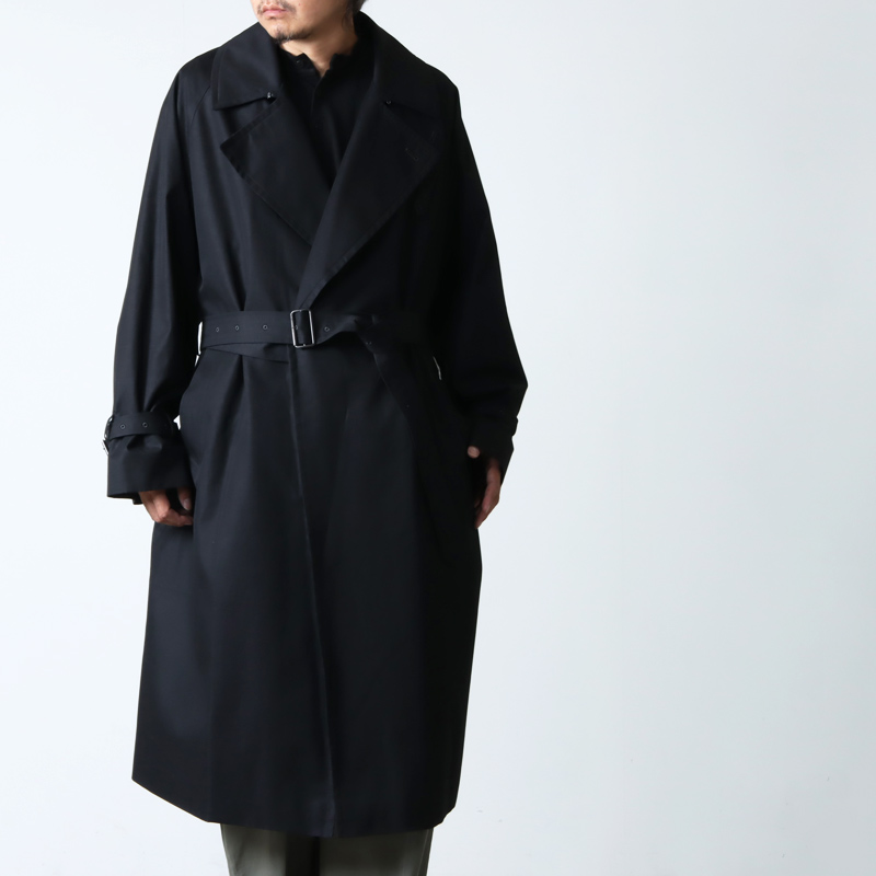 ニッサン・638 brahms Gabardine Double Belt Trench Coat - crumiller.com