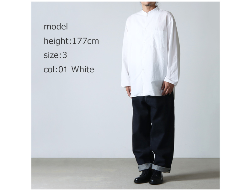 blurhms(֥顼ॹ) High Coumt Chambray Stand Collar Shirt