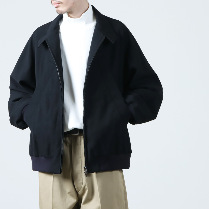 blurhms(֥顼ॹ) Rough Wool Gabardine Harrington Jacket