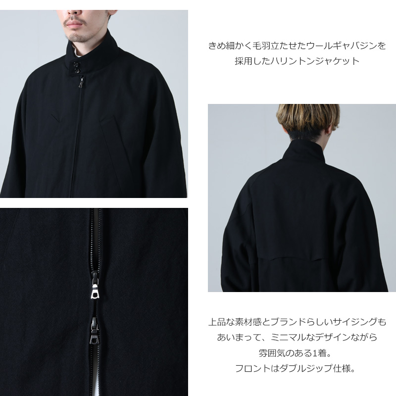 blurhms(֥顼ॹ) Rough Wool Gabardine Harrington Jacket