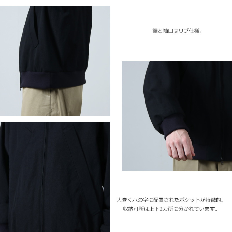 blurhms(֥顼ॹ) Rough Wool Gabardine Harrington Jacket