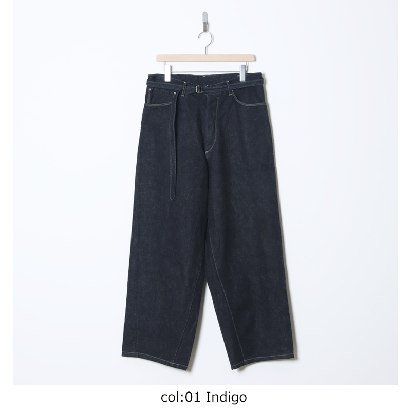 blurhms(�֥顼�ॹ) 12.9oz Denim Bias Belted Pants