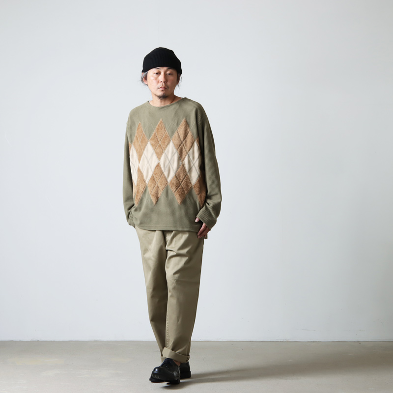 BURLAP OUTFITTER (バーラップアウトフィッター) ARGYLE FLEECE CREW / アーガイルフリースクルー