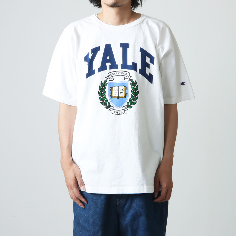 チャンピオン T1011 カレッジプリント YALE Tシャツ 紺 ネイビー M