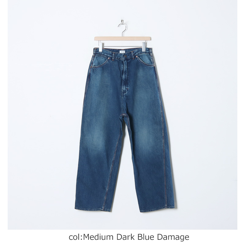 CIOTA() Denim Painter Pants Medium Dark Blue Damage