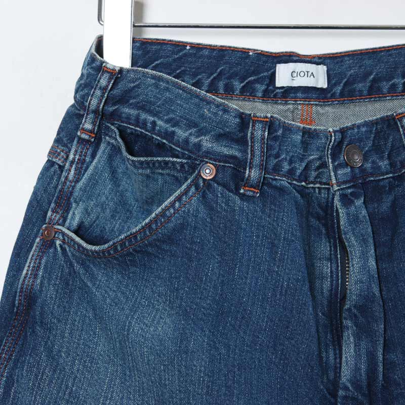 CIOTA() Denim Painter Pants Medium Dark Blue Damage