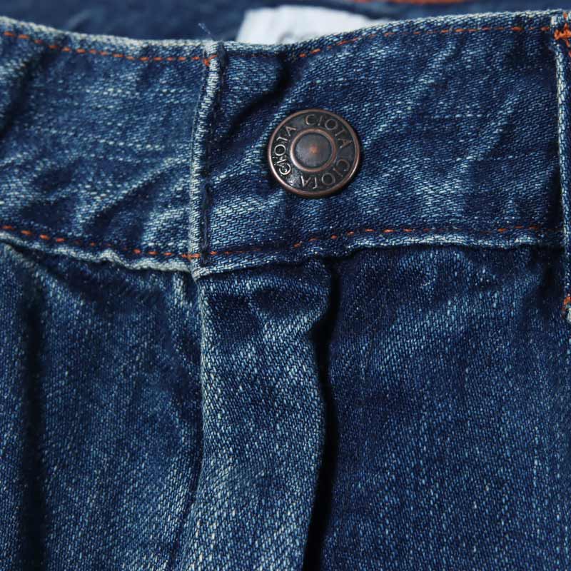 CIOTA() Denim Painter Pants Medium Dark Blue Damage