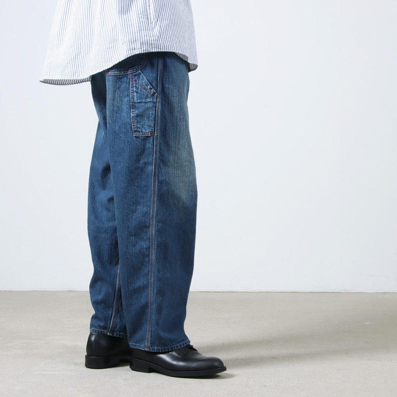 CIOTA() Denim Painter Pants Medium Dark Blue Damage