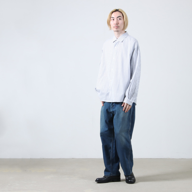 CIOTA() Denim Painter Pants Medium Dark Blue Damage