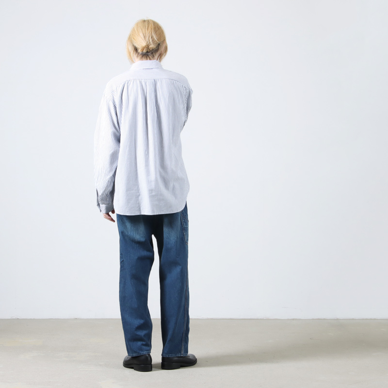 CIOTA() Denim Painter Pants Medium Dark Blue Damage