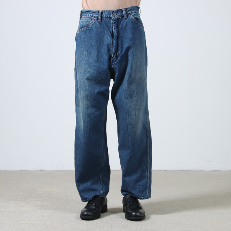 CIOTA() Denim Painter Pants Medium Dark Blue Damage
