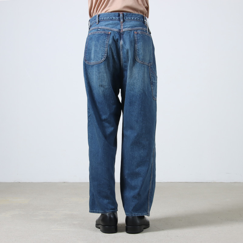 CIOTA() Denim Painter Pants Medium Dark Blue Damage