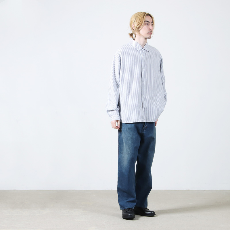 CIOTA() Denim Painter Pants Medium Dark Blue Damage
