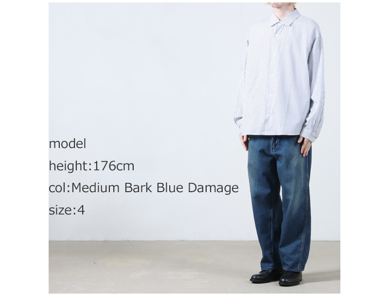 CIOTA() Denim Painter Pants Medium Dark Blue Damage