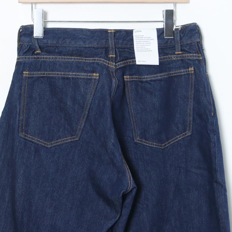 CIOTA() New Wide Tapered 5 Pocket Pants - Navy One Wash 