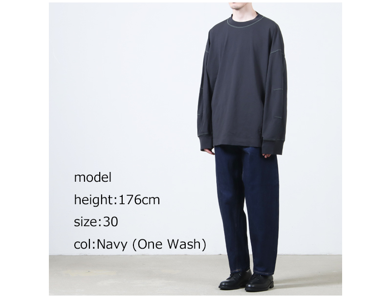 CIOTA() New Wide Tapered 5 Pocket Pants - Navy One Wash 