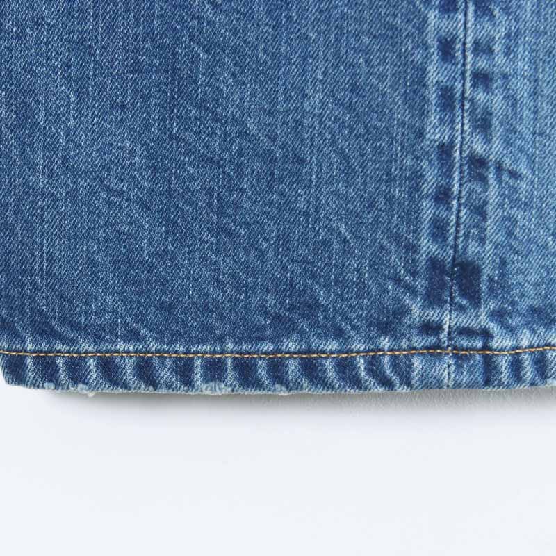 CIOTA() New Wide Tapered 5 Pocket Pants - Medium Dark Blue Damage