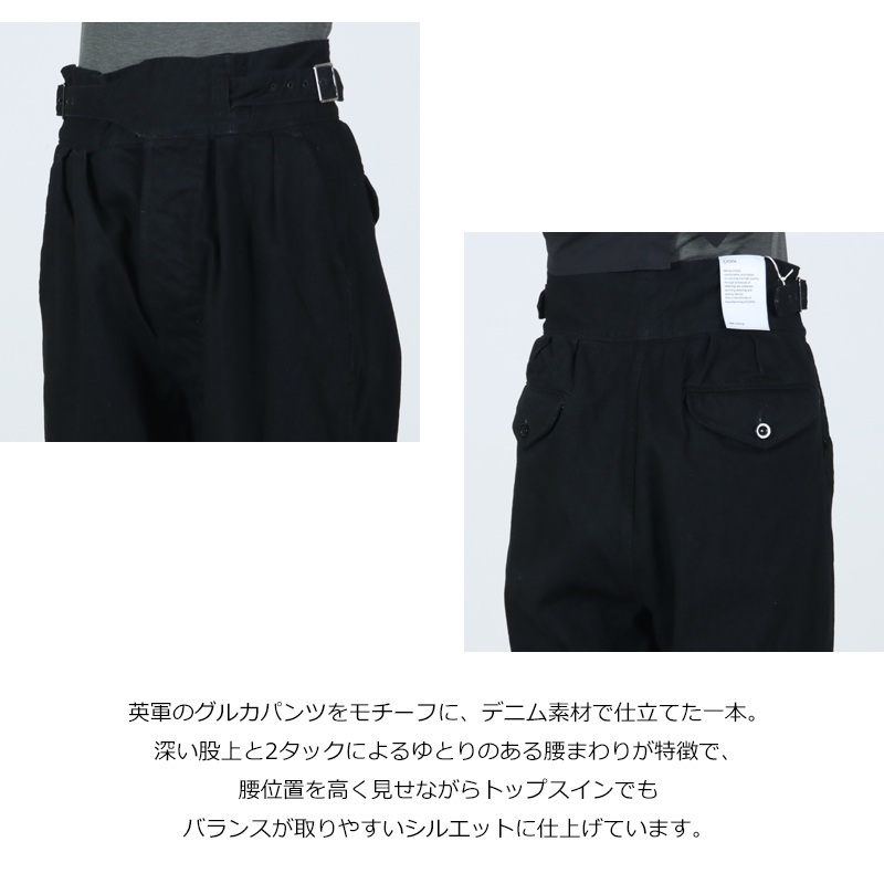 CIOTA(������) Denim Gurkha Pants Black��One Wash��