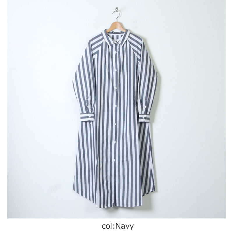 Commencement (コメンスメント) Stripe over shirts onepiece / ストライプオーバーシャツワンピース