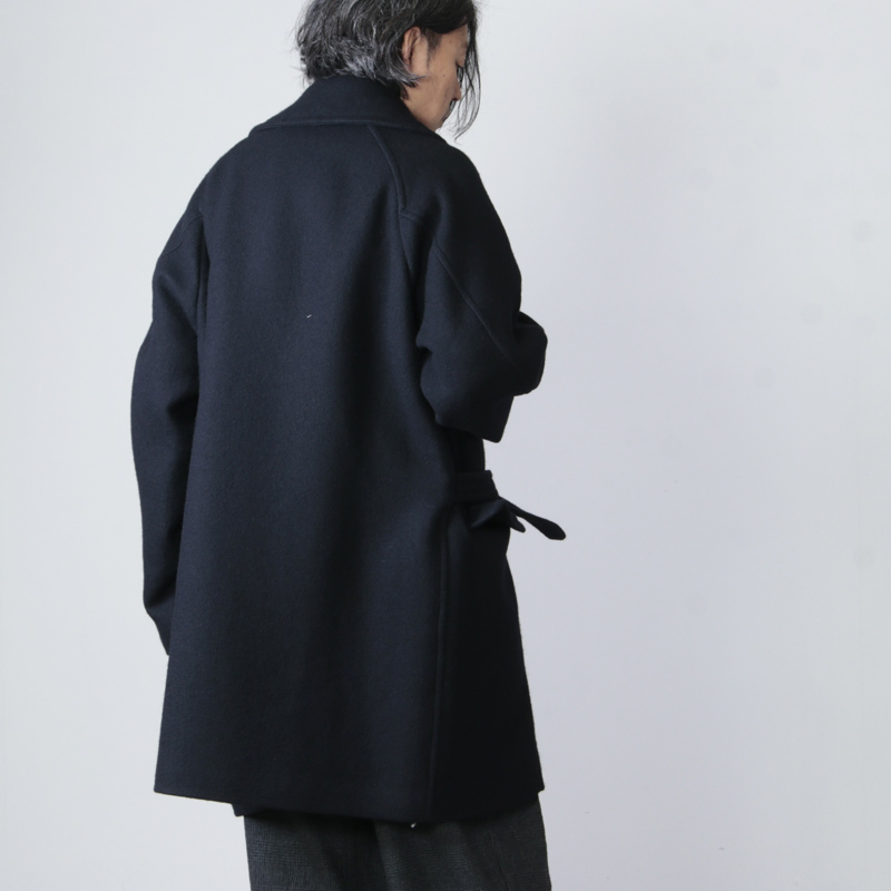 COMOLI 19AW ウールショールカラーコート-