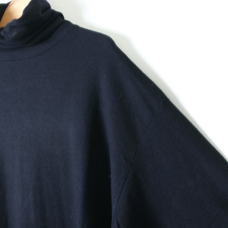 COMOLIウール天竺長袖タートルネック size3 NAVY