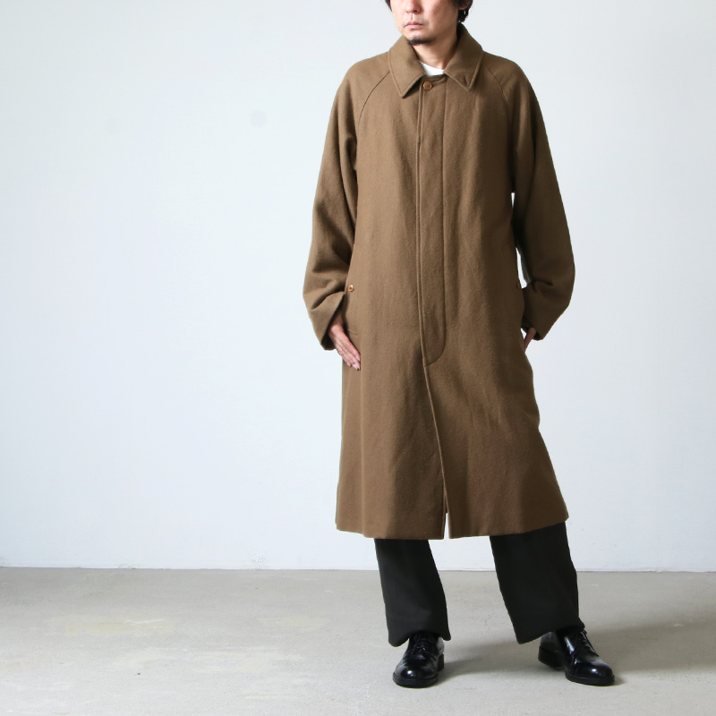 COMOLI 20AW リネンウールバルカラーコート size1-