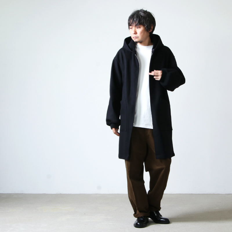 COMOLI メルトンフーデッドコート 20AW