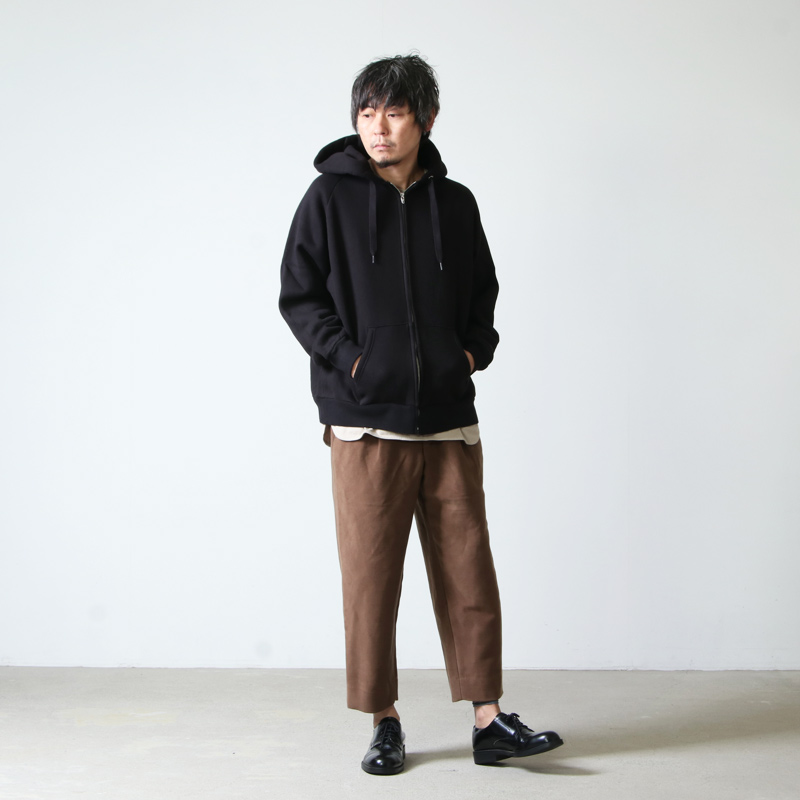 COMOLI / 裏毛ジップパーカ Navy-