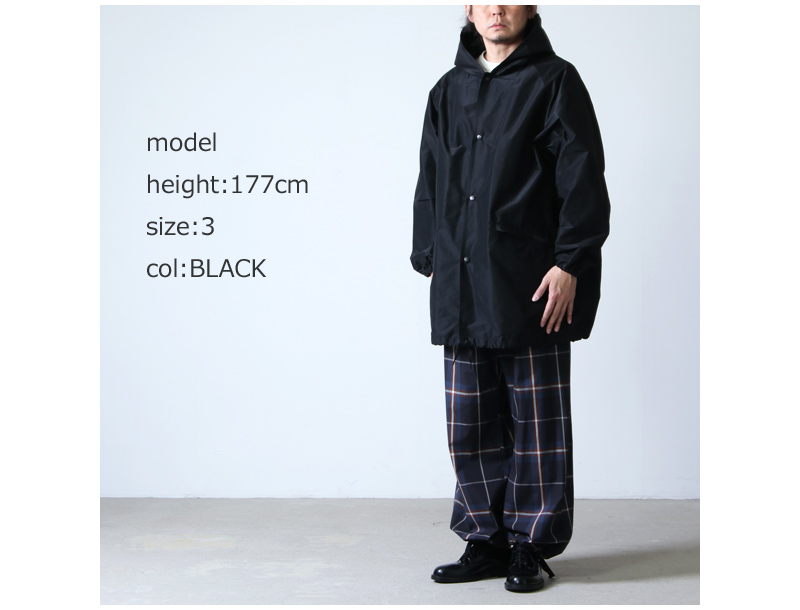 COMOLI 20AW コットンシルクフーデッドコート NAVY | hartwellspremium.com