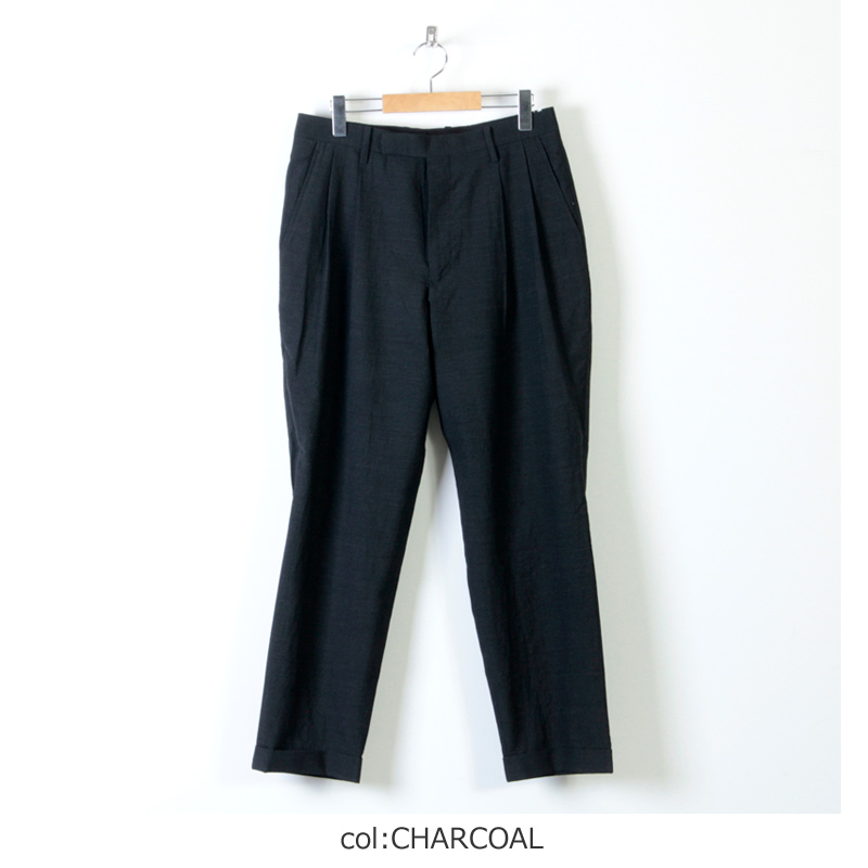 【新品・未使用】COMOLI ウール2タックパンツ 21ss チャコール