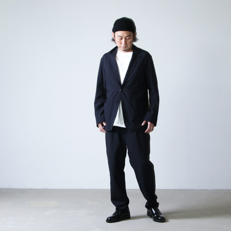 comoli ウールギャバ 2タックパンツ 18aw ネイビー 【ファッション通販】 【ファッション通販】