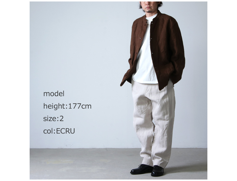 COMOLI/コモリ 21ss ヘンプダック バックストラップ パンツ