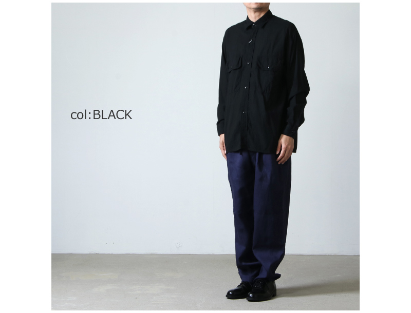 品番T01-02011comoli CPOシャツ　black