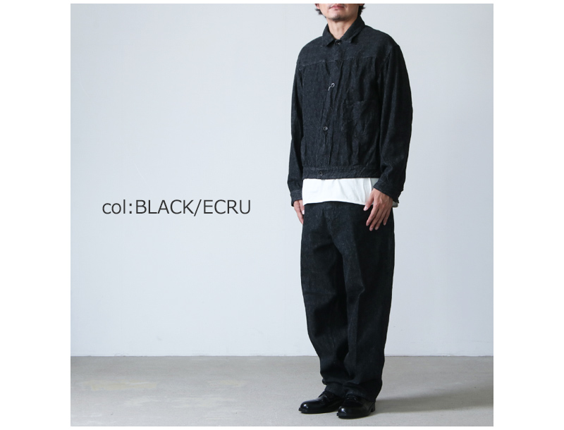 comoli デニムジャケット Black×Ecru-