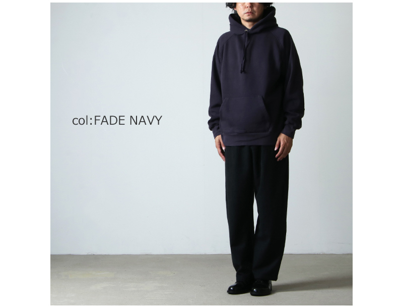 comoli 21aw スウェット吊裏毛セットアップ fade navy-