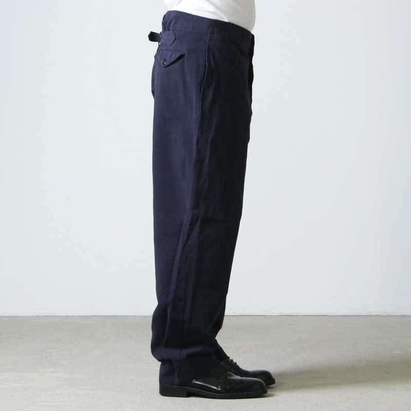 COMOLI 21ss FRENCH BLUE BACK STRAP PANTS | www.myglobaltax.com