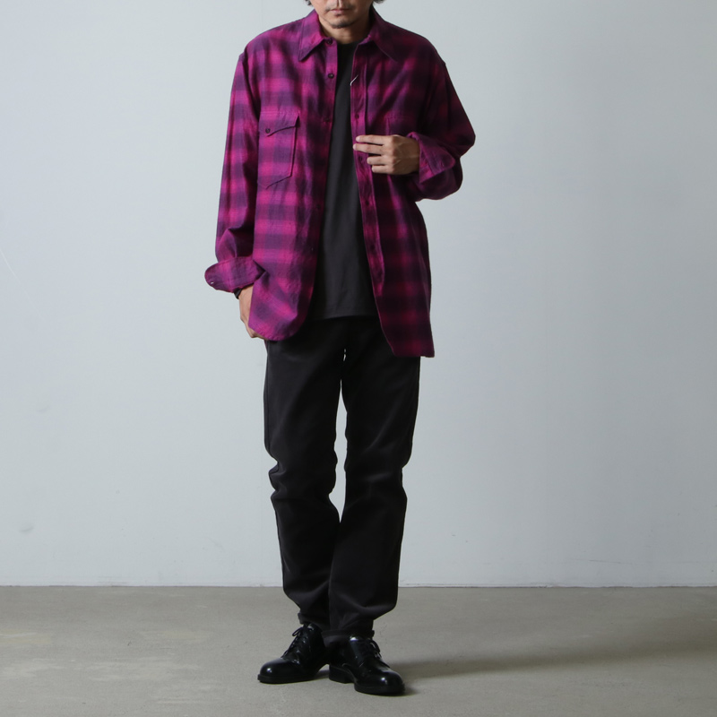 【3】21AW COMOLI コモリ ウール シルクワークシャツ